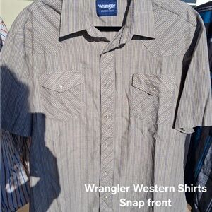 Wrangler Men's Western Snap Front Shirt - Tan